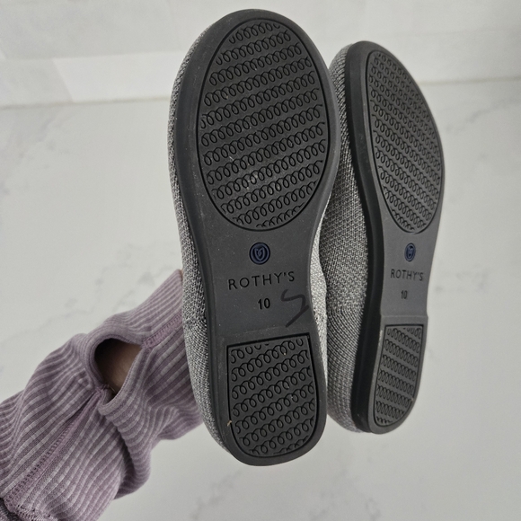 Rothy's Kids Toddler The Loafer Gray Sparkle Metallic Silver Glitter Size 10 - Picture 3 of 6